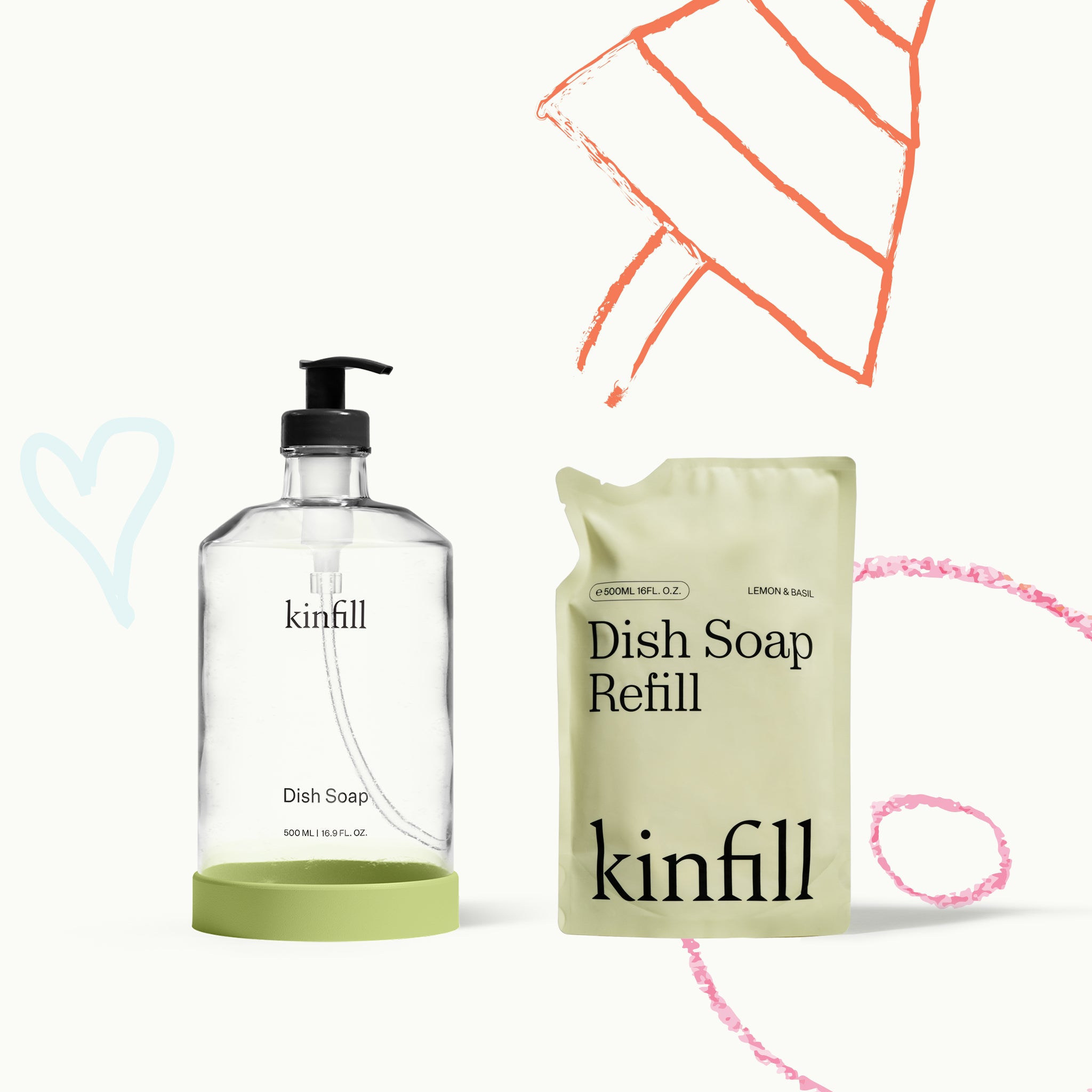 Dish Soap Lemon & Basil – kinfill care