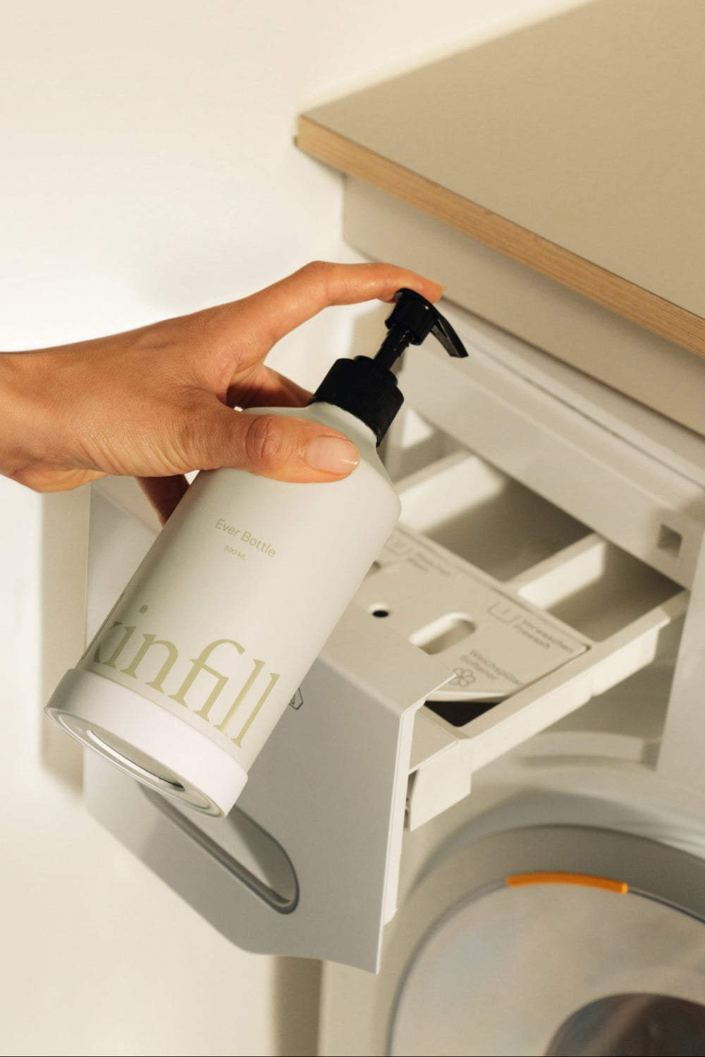 Pump four times into your drawer for a normal load. A heavily soiled load requires up to six pumps.